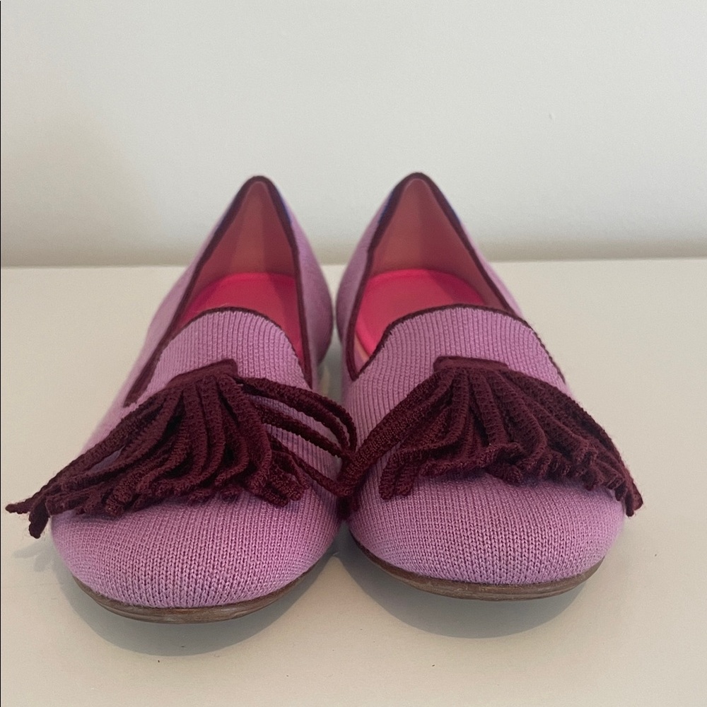 Rothy's Lavender Knit Loafers with Burgundy Tassels size 8 - Picture 2 of 10